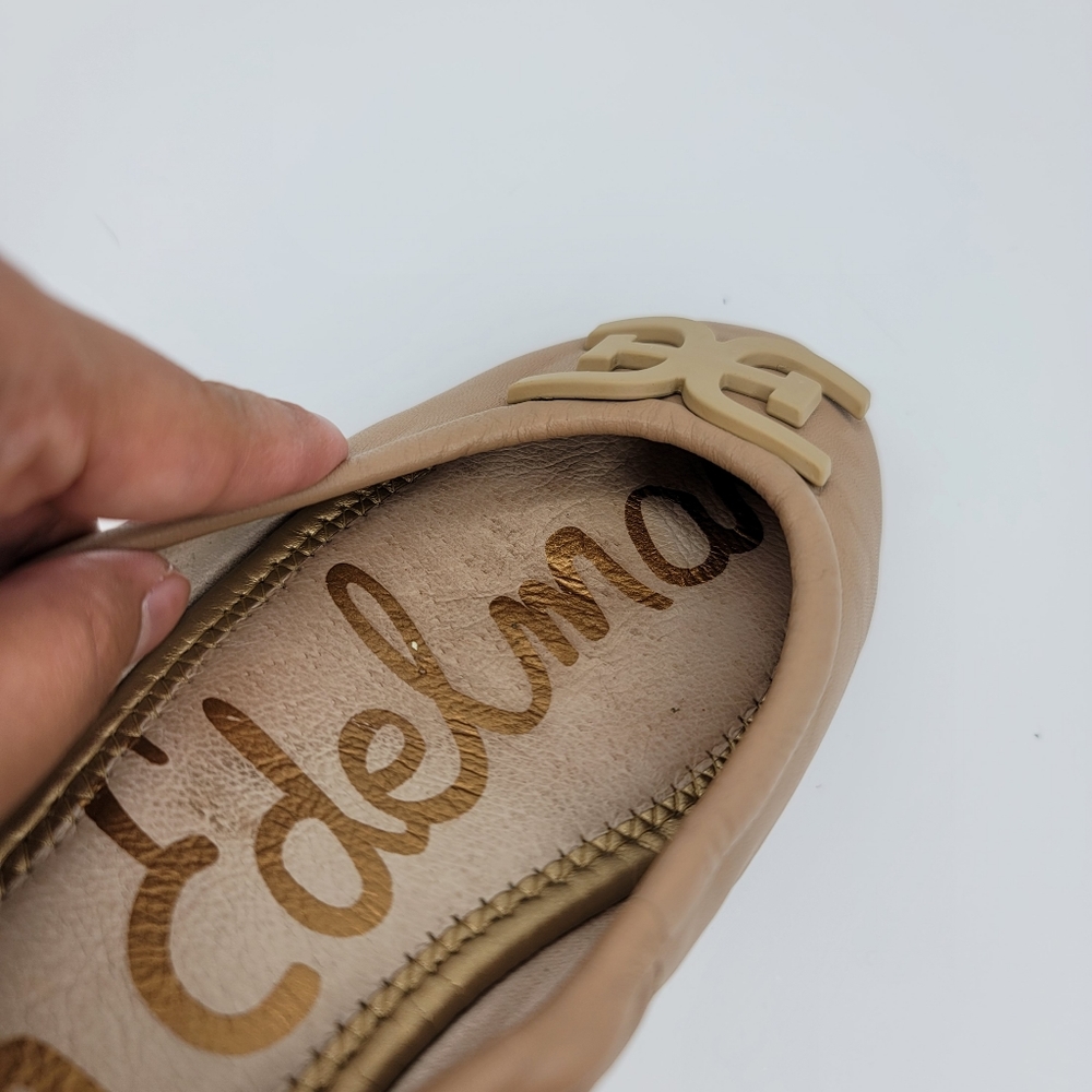 SAM EDELMAN Florence Ballet Flats in Nude Leather Size 8M - Picture 6 of 13